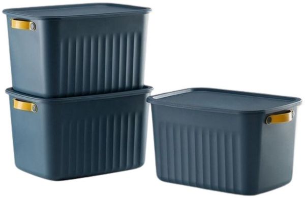 Luxury Bites Aufbewahrungsbox mit Deckel, 20L-15L -10L BPA-freie Kunststoff, nestbar und stapelbar (6 Farben, 9 Farbkombiationen, 3er Set)