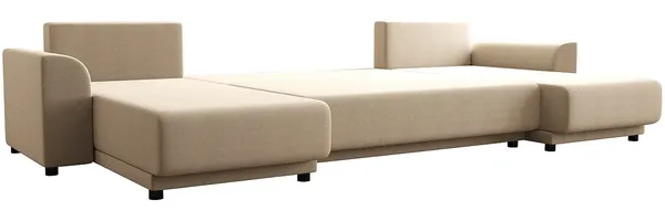 Vente-unique - NESSARO Sofa Stoff Beige - B 149 cm x H 80 cm x L 311 cm Bild 4
