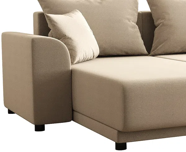 Vente-unique - NESSARO Sofa Stoff Beige - B 149 cm x H 80 cm x L 311 cm Bild 7