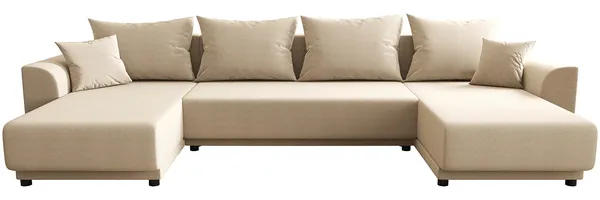 Vente-unique - NESSARO Sofa Stoff Beige - B 149 cm x H 80 cm x L 311 cm Bild 2