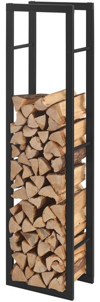 Kaminholzregal Täby Stahl 40x25x150cm Schwarz [en. casa]