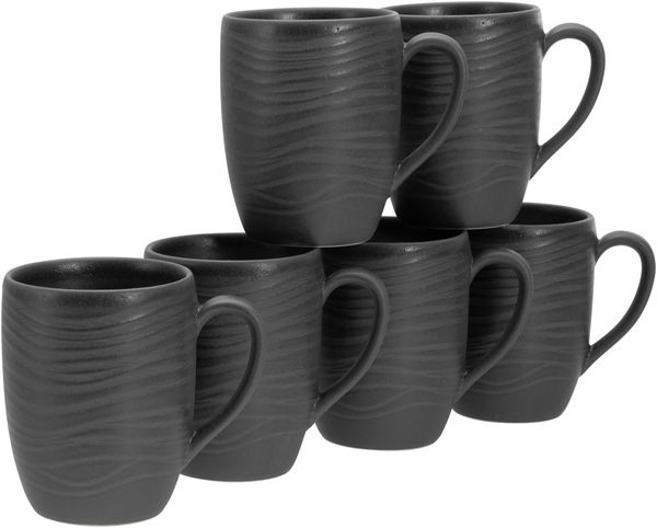 Lava Stone Schwarz, Kaffeebecher 6-tlg (mo)