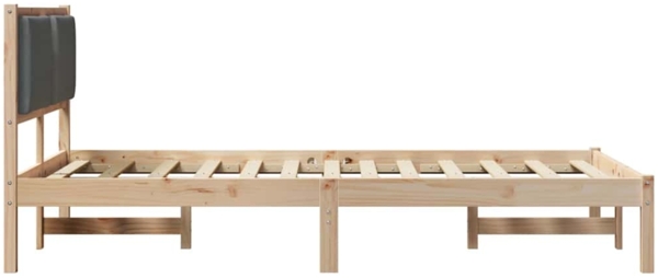 vidaXL Bettrahmen Dunkelgrau 120 x 190 cm Massives Kiefernholz 878135 Bild 5