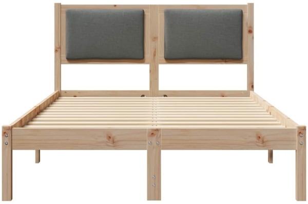 vidaXL Bettrahmen Dunkelgrau 120 x 190 cm Massives Kiefernholz 878135 Bild 4