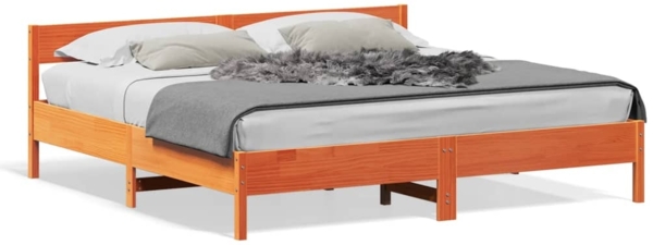 vidaXL Massivholzbett ohne Matratze Wachsbraun 200x200 Kiefernholz 3216211
