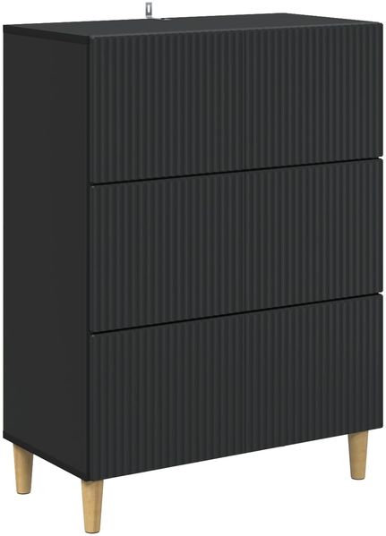 vidaXL Schubladenschrank Schwarz 66 x 34,5 x 90 cm Holzwerkstoff 894606