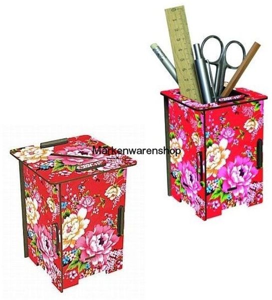 Werkhaus - Twin Box Blumen, Stifeköcher Stiftebox Twinbox Spardose