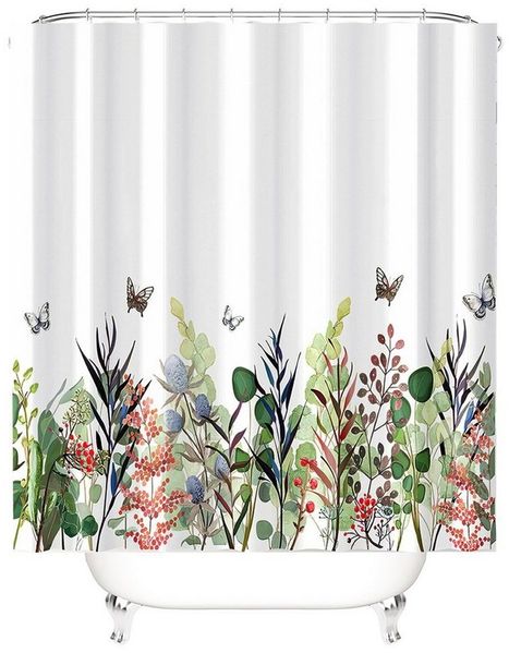 M&W DAS DESIGN Duschvorhang M&W DAS DESIGN Duschvorhang bunt Garten grüne Pflanzen Flora Textil Breite 120 cm