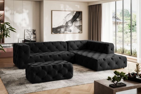 Home affaire Ecksofa FOLLINA, L-Form, mit klassischer Chesterfield-Knopfheftung