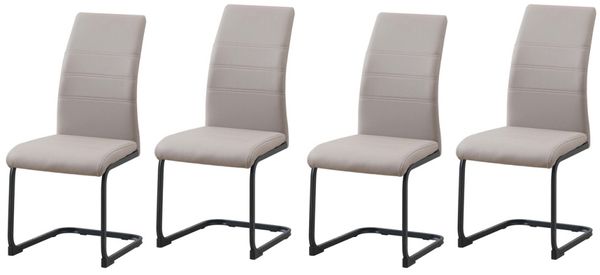 HTI-Line Freischwinger Schwingstuhl 4er Set PU cappuccino SallyP (Set, 4 St), Freischwinger Esszimmerstuhl Kunstleder