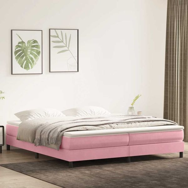 vidaXL Boxspringbett ohne Matratze Rosa 200x210 cm Samt 3315848