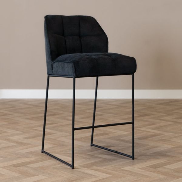 Bronx71 Barhocker Stoff Jelle schwarz 82 cm