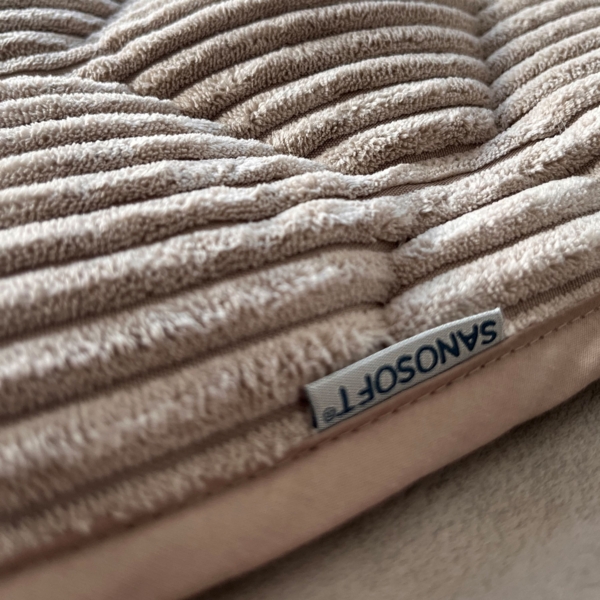 Sanosoft® Soft-Cord Krabbeldecke - rutsch- & wasserfest - Öko Tex & Made in Germany Natur 130x150cm Bild 9