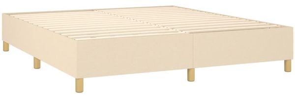 vidaXL Boxspringbett mit Matratze & LED Creme 160x200 cm Stoff 3135450 Bild 5