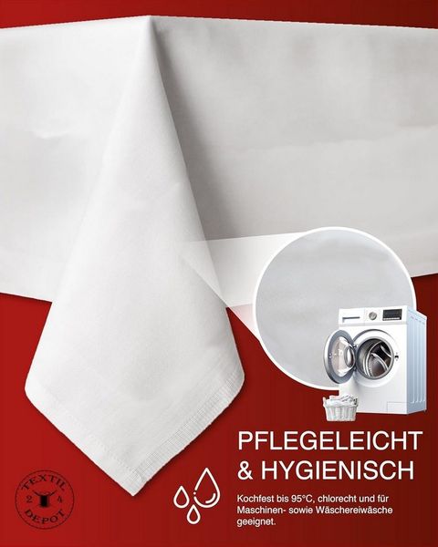 texpot Tischdecke Tischtuch Baumwolle Breite 180 cm weiß glatt (1-tlg)