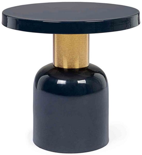 Beistelltisch Malinma aus Metall, modern rundes Design, dunkelblau, Ø 41 cm, für Dein Zuhause