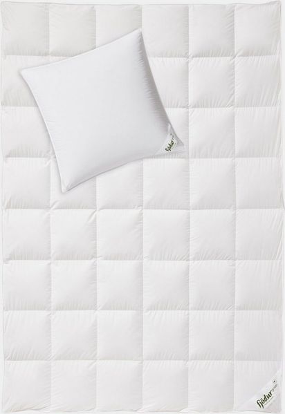 fjödur Daunenbettdecke + Kopfkissen Fleur, Das Set besteht aus 1 Kissen und 1 Bettdecke