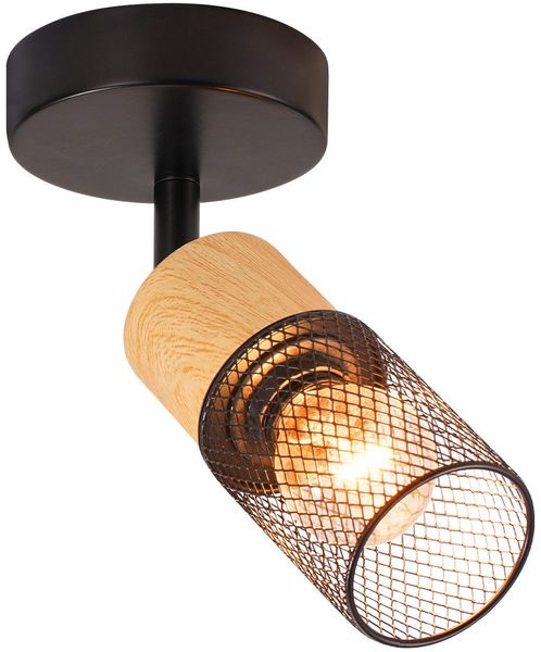 ZMH Holz Deckenstrahler E14 Deckenlampe 350° Verstellbar Wandstrahler Vintage Küchenlampe