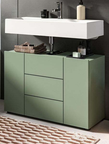 Waschbeckenunterschrank Larik in grün 80 cm