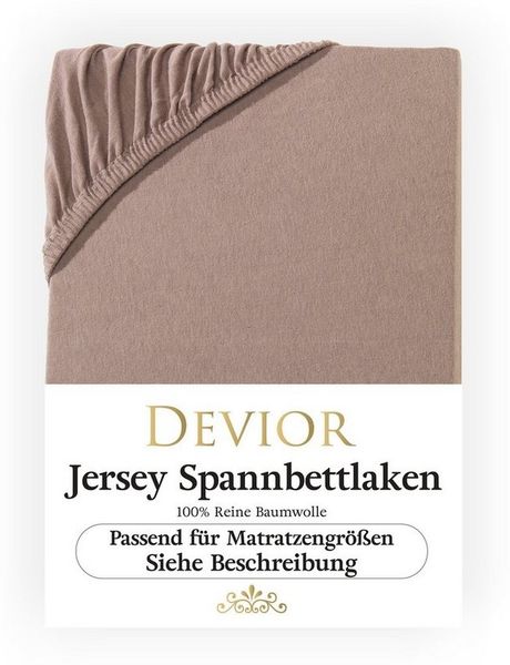 Devior Spannbettlaken für Topper bis 10cm Höhe, aus 100% atmungsaktiver Baumwolle 135 g/m², Jersey, Gummizug: Rundumgummizug, Bettlaken für Topper und dünne Matratzen - extra weniger Stoff