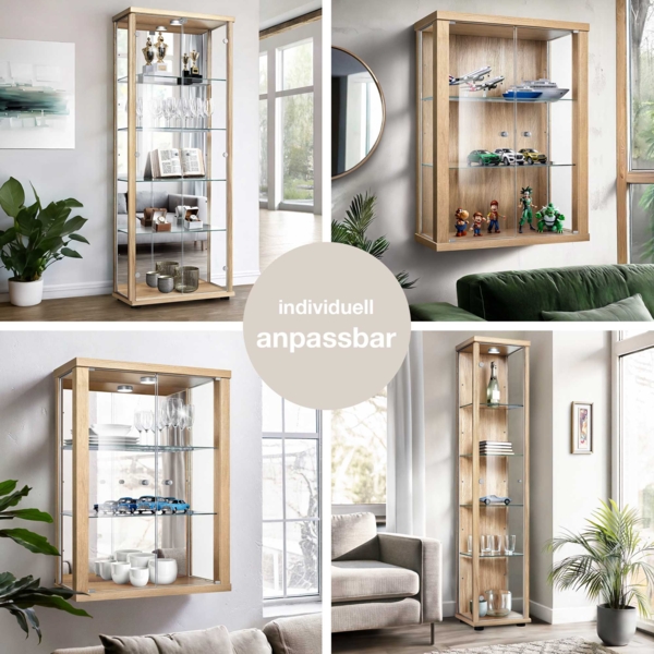 K-Möbel Glasvitrine C1084 (Glasvitrine (176x67x33 cm) mit 2 Glastüren) Glasvitrine stehend Bild 2