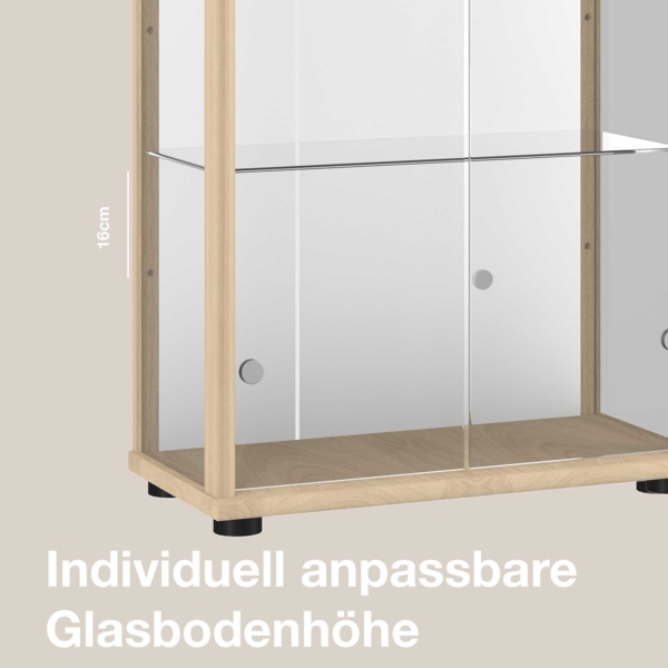 K-Möbel Glasvitrine C1084 (Glasvitrine (176x67x33 cm) mit 2 Glastüren) Glasvitrine stehend Bild 6
