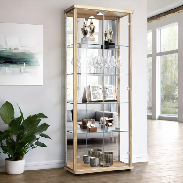 K-Möbel Glasvitrine C1084 (Glasvitrine (176x67x33 cm) mit 2 Glastüren) Glasvitrine stehend Bild 1