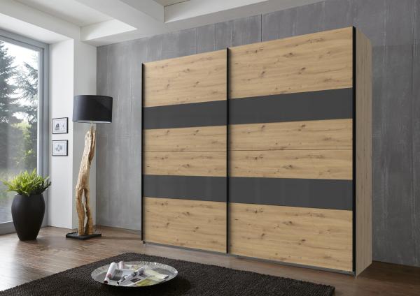 Kleiderschrank >Altona2< (B/H/T: 225x210x65 cm) in Artisan-Eiche-Nachbildung