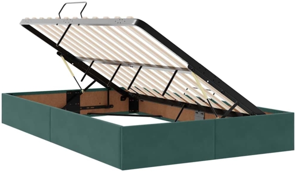 vidaXL Bett mit Stauraum und LED Dunkelgrün 120 x 200 cm Samt 3372660 Bild 6