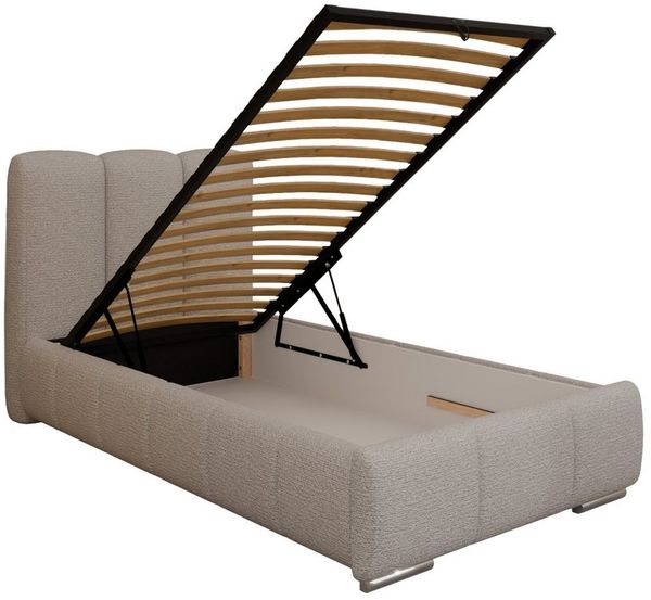 PANDA MÖBEL GmbH Polsterbett ZAIRA Elegantes Polsterbett für modernen Wohnstil (Polsterbett mit Kopfteil und wählbarem Matratzen Härtegrad), 90x200cm 100x200cm 120x200cm Bild 5