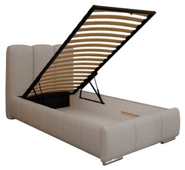 PANDA MÖBEL GmbH Polsterbett ZAIRA Elegantes Polsterbett für modernen Wohnstil (Polsterbett mit Kopfteil und wählbarem Matratzen Härtegrad), 90x200cm 100x200cm 120x200cm Bild 4