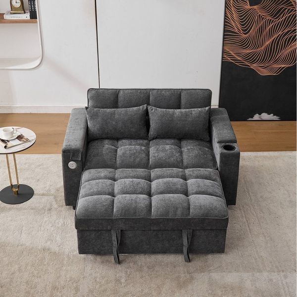 MODFU Schlafsofa Schlafsofa, Sofabett, Gästebett 1 Teile, mit verstellbarer Rückenlehne, USB-Anschluss
