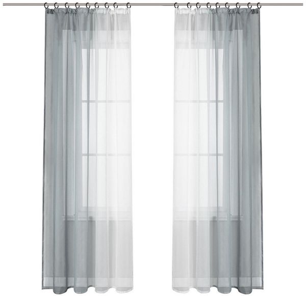 Joyswahl Gardine Minimalismus (2 St), Kräuselband, transparent, Farbverlauf Voile Vorhänge DekoSchals