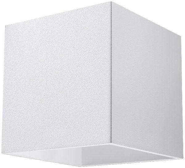 Wandleuchte quadratisch, Aluminium weiß, L 10 cm