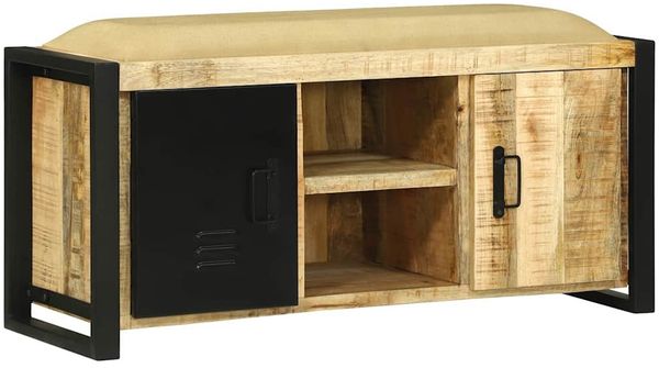 vidaXL Bank Schrank Braun 100 x 35 x 50 cm Massivholz Mango 4013617