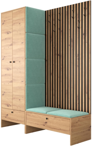 Garderoben-Set 'Melire III' Artisan Eiche / Manila minze