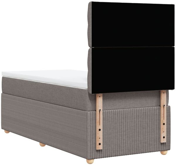 vidaXL Boxspringbett mit Matratze Taupe 100x200 cm Stoff 3294278 Bild 8