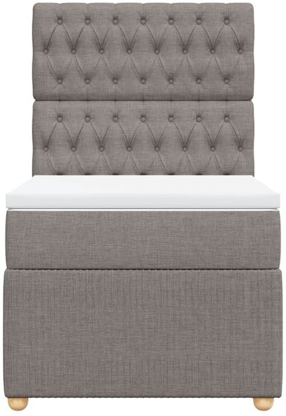 vidaXL Boxspringbett mit Matratze Taupe 100x200 cm Stoff 3294278 Bild 6
