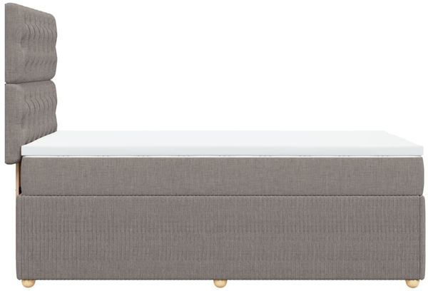 vidaXL Boxspringbett mit Matratze Taupe 100x200 cm Stoff 3294278 Bild 7