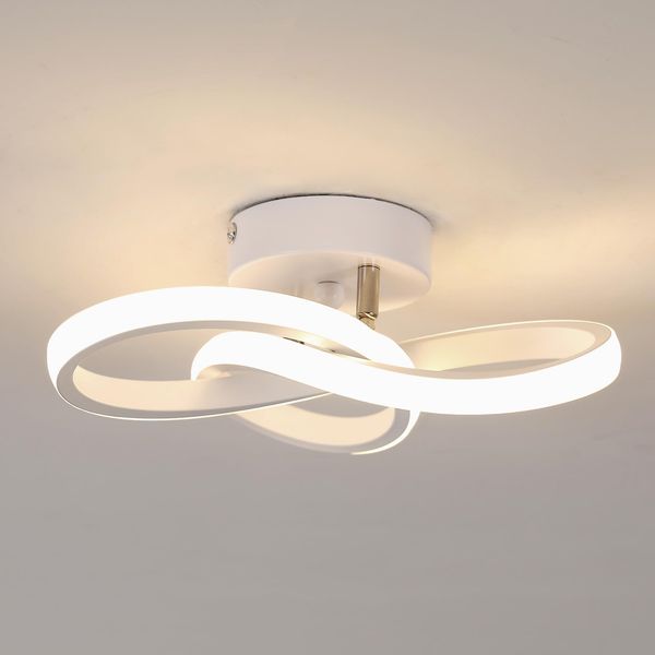 Toolight LED Deckenleuchte, 22W 2475LM Moderne Deckenlampe aus Aluminium, 25cm Kleine LED Leuchte für Flur Balkon Schlafzimmer Arbeitszimmer Wohnzimmer, 4500K Neutralweiß, Weiß
