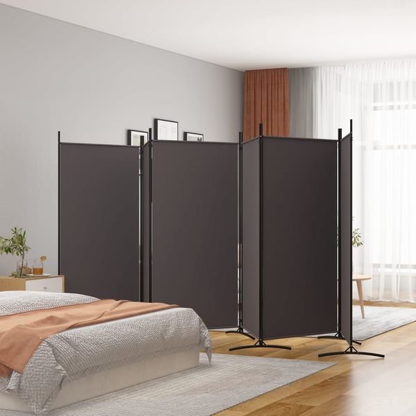 vidaXL 6-tlg. Paravent Braun 520x180 cm Stoff 350271