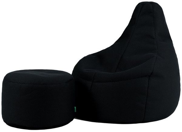 icon Sitzsack Sessel Gaming Stuhl aus Techmesh mit Hocker (Spar-Set, 1 x Sitzsack, 1 x Fußhocker), Sitzsack XXL, Gaming Sitzsack, Made in Germany, Erwachsene & Kinder