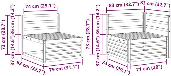 vidaXL Outdoor-Sofagarnitur 7 pcs Natur 3383812 Bild 7