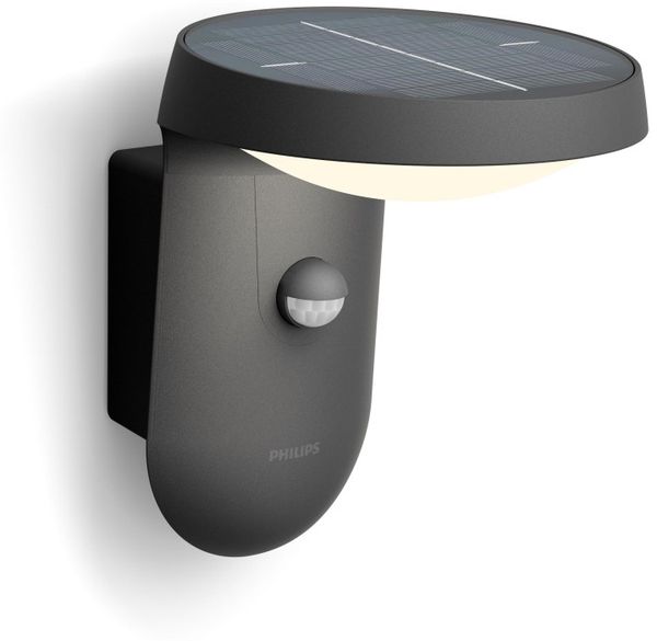 Philips LED Solar-Außenwandleuchte Tyle anthrazit 18,8 x 18,4 x 15,8 cm mit Bewegungsmelder