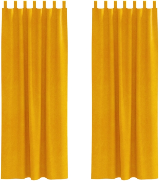 vidaXL Verdunkelungsvorhänge 2 pcs Senfgelb 140 x 225 cm Samt 4107280