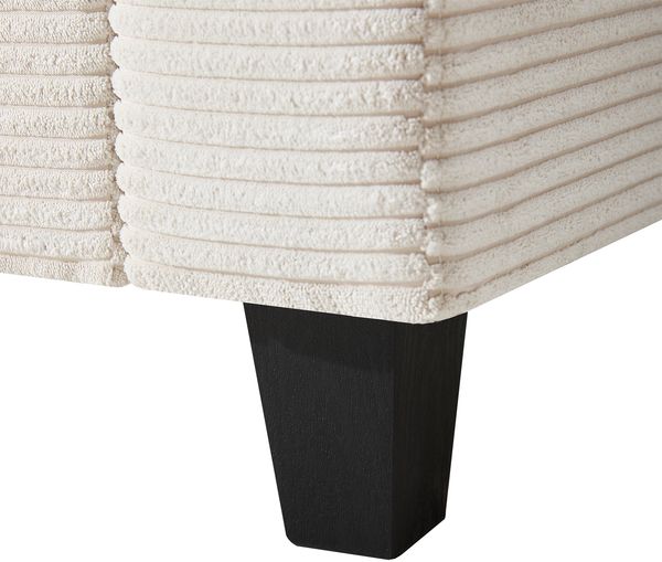 Ecksofa L‑Form Sitzfläche 229x149,5x83 cm, Cordstoff Beige, mit Mittelkonsole, Hocker und 2 Kissen Bild 7