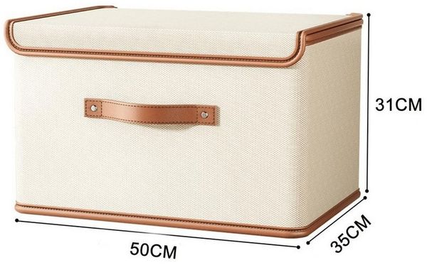 Minicloss Aufbewahrungsbox Aufbewahrungsboxen mit Deckel, faltbarer Kleiderschrank-Organizer (2 St), Stoffbox mit Griffen, Für Kleidung, Büchern und Dokumente