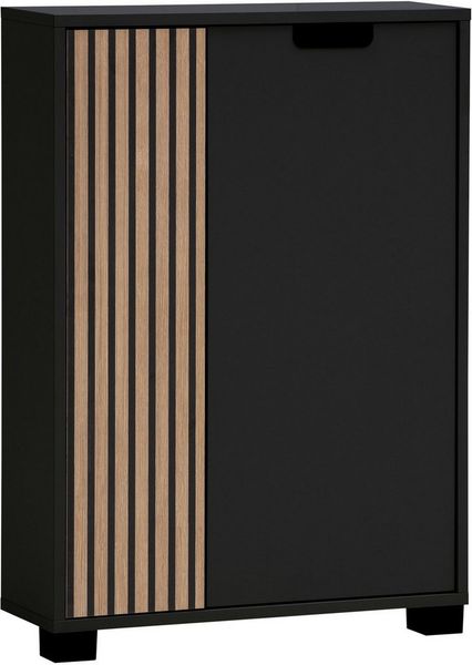 Schildmeyer Midischrank Ryker Highboard, Breite 59 cm (1-St) Tür links in Akustik-Optik - Breite: 19,5 cm, rechts: 36,1 cm