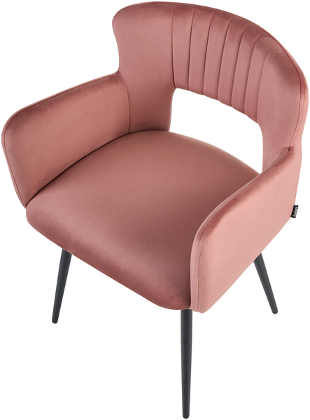 Esszimmerstuhl 2er Set SANILAC Samtstoff Pastellrosa Bild 7
