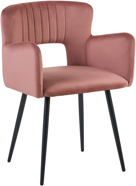 Esszimmerstuhl 2er Set SANILAC Samtstoff Pastellrosa Bild 4
